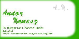 andor manesz business card